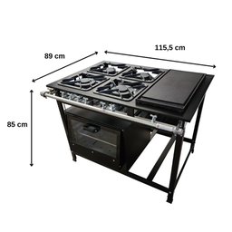 Fogão 4 Bocas Cefaz com Forno e Chapa Linha Gold Baixa Pressão CFZG-127C - 3