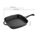Ver imagem 2 de Frigideira Grill Quadrada Chef 621PM Ferro Fundido 26cm 1,8L Cabo Preto Panela Mineira