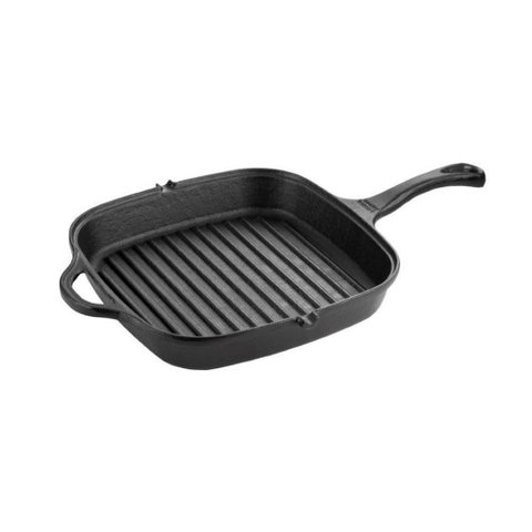Frigideira Grill Quadrada Chef 621PM Ferro Fundido 26cm 1,8L Cabo Preto Panela Mineira