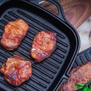 Ver imagem 4 de Frigideira Grill Quadrada Chef 621PM Ferro Fundido 26cm 1,8L Cabo Preto Panela Mineira