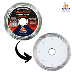 Disco Diamantado Porcelanato Combat Turbo Extra Fino Corte a Seco/Refrigerado Corta Cerâmica Tijolo - 2