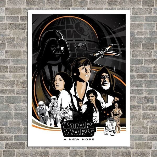 Quadro Decorativo Poster Star Wars 90x60cm - 1