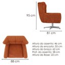 Ver imagem 3 de Poltrona Decorativa Malta Base Giratoria Linho Color Trend Tca 303 Moll