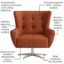 Ver imagem 5 de Poltrona Decorativa Malta Base Giratoria Linho Color Trend Tca 303 Moll