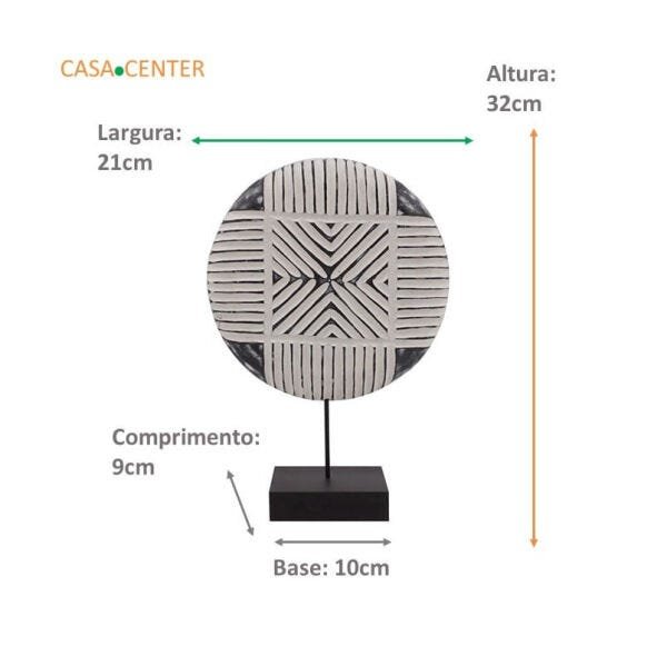 Escultura de Madeira com Base - Objeto de Decoração 32cm - 2