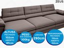 Ver imagem 3 de Sofá Zeus 2,90M Retrátil e Reclinável Velosuede Chocolate - Netsofás