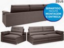 Ver imagem 5 de Sofá Zeus 2,90M Retrátil e Reclinável Velosuede Chocolate - Netsofás