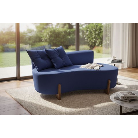 Namoradeira Sofá Feijão Luna 130cm Orgânica Couro