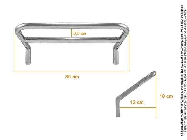 Porta Toalha De Rosto Bastão Duplo 30 Cm Metal Kim - 4