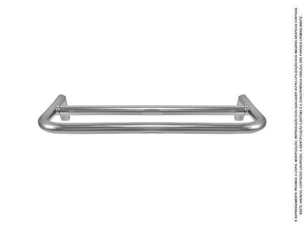 Porta Toalha De Rosto Bastão Duplo 30 Cm Metal Kim - 2