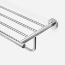 Porta Toalhas de Hotel com Prateleira Inox Tarsila Escovado - 2