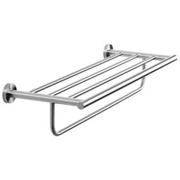 Porta Toalhas de Hotel com Prateleira Inox Tarsila Escovado - 1