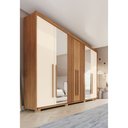 Ver imagem 3 de Guarda-roupa 252cm Casal com Espelho 6 Portas 4 Gavetas Norton Henn