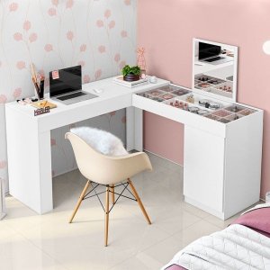 Escrivaninha com 1 Penteadeira Star Belaflex Branco