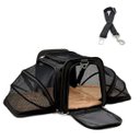 Ver imagem 1 de Bolsa Pet Transporte Expansível Preta + Cinto de Segurança