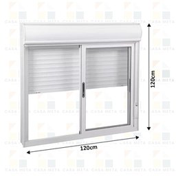 Janela Persiana Integrada de Aluminio Cor Branco 1,20x1,20m - 3