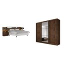 Ver imagem 2 de Quarto de Casal com Guarda-Roupa 3 Portas 6 Gavetas e Cabeceira com 2 Mesas de Apoio Renata Espresso