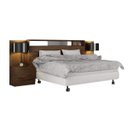 Ver imagem 3 de Quarto de Casal com Guarda-Roupa 3 Portas 6 Gavetas e Cabeceira com 2 Mesas de Apoio Renata Espresso