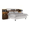 Quarto de Casal com Guarda-Roupa 3 Portas 6 Gavetas e Cabeceira com 2 Mesas de Apoio Renata Espresso - 3