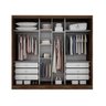 Quarto de Casal com Guarda-Roupa 3 Portas 6 Gavetas e Cabeceira com 2 Mesas de Apoio Renata Espresso - 5