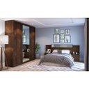 Ver imagem 1 de Quarto de Casal com Guarda-Roupa 3 Portas 6 Gavetas e Cabeceira com 2 Mesas de Apoio Renata Espresso