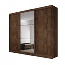 Ver mais imagens de Quarto de Casal com Guarda-Roupa 3 Portas 6 Gavetas e Cabeceira com 2 Mesas de Apoio Renata Espresso