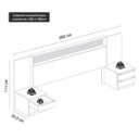 Ver imagem 6 de Quarto de Casal com Guarda-Roupa 3 Portas 6 Gavetas e Cabeceira com 2 Mesas de Apoio Renata Espresso