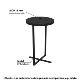 Mesa Lateral Industrial Volpi Alta - Preto - 2