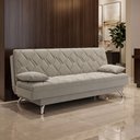 Ver imagem 3 de Sofá Cama para Sala de Estar Quarto 193cm Lia M03 Suede Bege - Lyam Decor