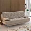 Ver imagem 4 de Sofá Cama para Sala de Estar Quarto 193cm Lia M03 Suede Bege - Lyam Decor