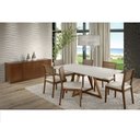 Ver imagem 4 de Mesa de Jantar Liana com Vidro Mmj-as As-castanho Claro/branco Laca 1,60m