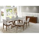 Ver imagem 3 de Mesa de Jantar Liana com Vidro Mmj-as As-castanho Claro/branco Laca 1,60m
