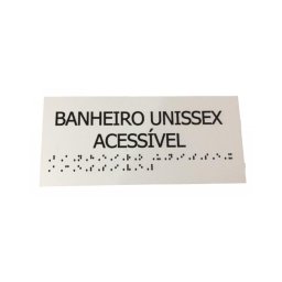 Placa Braile 20x9 Banheiro Unissex Acessível Alto Relevo - 2