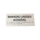 Ver imagem 2 de Placa Braile 20x9 Banheiro Unissex Acessível Alto Relevo
