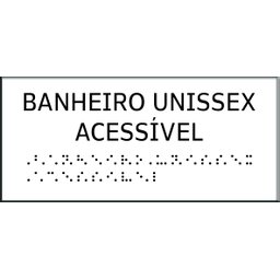 Placa Braile 20x9 Banheiro Unissex Acessível Alto Relevo - 1