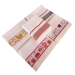 Kit Pano de Copa Lmpeter Atoalhado com Barra Decorada Jacquard 45cmx70cm(02 Unidade)branco - 10