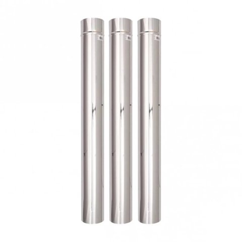 Kit Cano Chaminé Inox 110mm X 1m X 3un + Curva + Sputinik