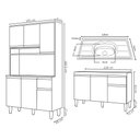 Ver imagem 4 de Cozinha Compacta Márcia e Balcão Gabinete Com Pia Tatiane 120cm Preto - AJL Móveis