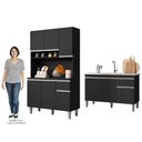 Ver imagem 5 de Cozinha Compacta Márcia e Balcão Gabinete Com Pia Tatiane 120cm Preto - AJL Móveis