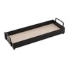 Bandeja Retangular Metal Fundo Mdf Alça Preto Fosco 30,5cm - 1