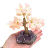 Árvore Cristais Naturais Quartzo Rosa E Ametista 12Cm - 2