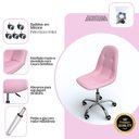 Ver imagem 3 de Cadeira para Escritório Estofada com Base Giratória Botonê Rosa Quartzo