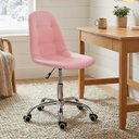 Ver imagem 1 de Cadeira para Escritório Estofada com Base Giratória Botonê Rosa Quartzo