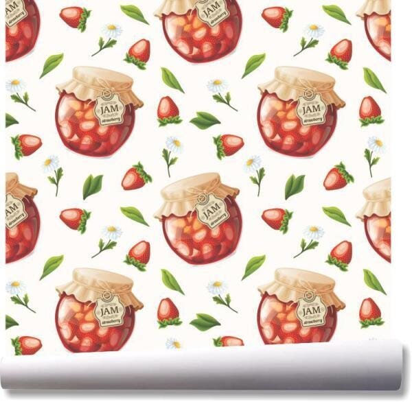 Papel De Parede Frutas Geléia Morango Kit 02 Rolos A219 - 1