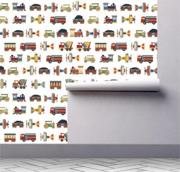 Papel De Parede Infantil Carro Transporte Kit 02 Rolos A11 - 2