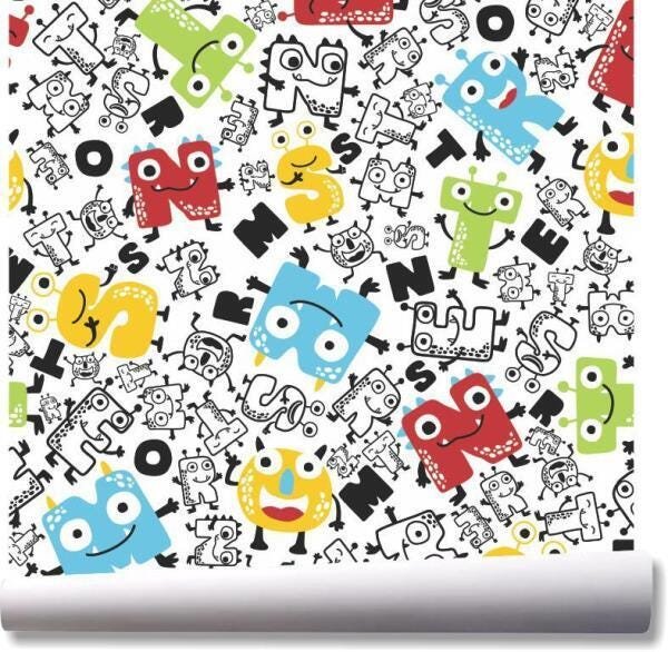 Papel De Parede Letras Alfabeto Infantil Kit 02 Rolos A138 - 1