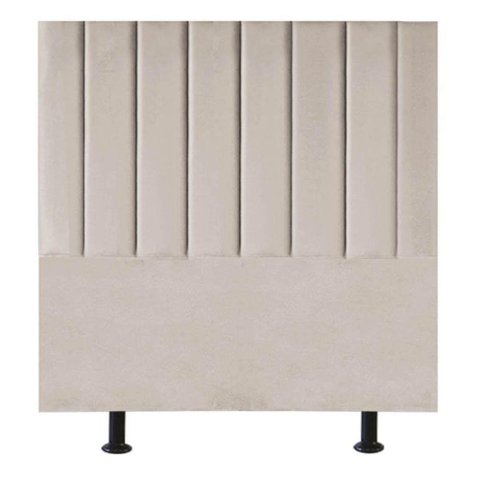 Cabeceira Estofada Cama Box Solteiro 90 Cm Maisa Suede Bege