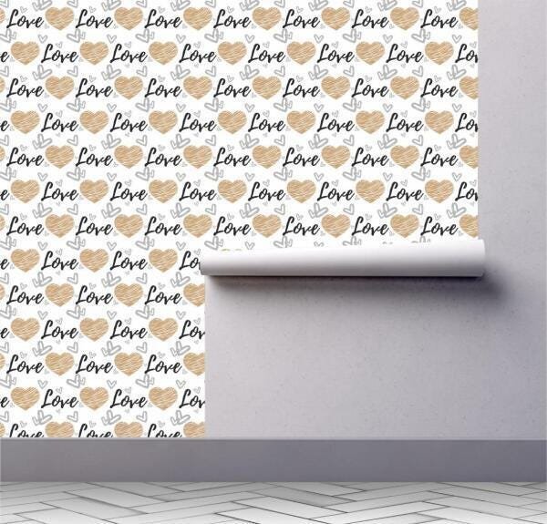 Papel De Parede Love Quarto Amor Coração Kit 02 Rolos A156 - 2