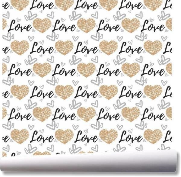 Papel De Parede Love Quarto Amor Coração Kit 02 Rolos A156 - 1