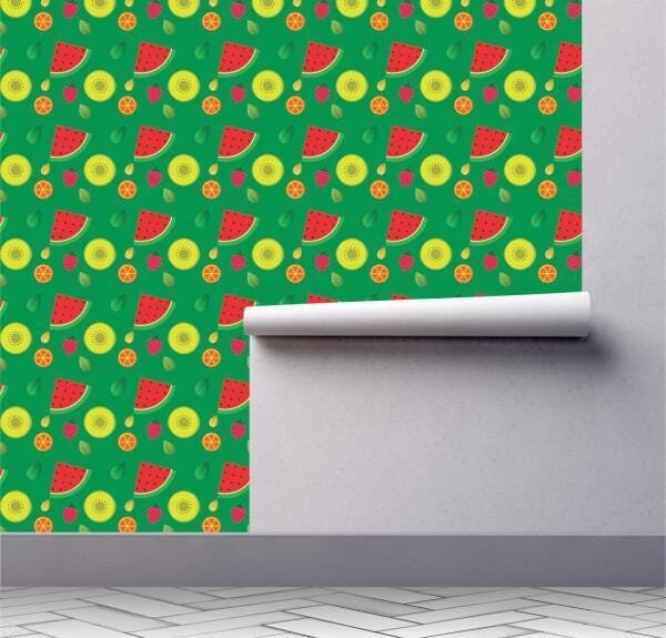 Papel De Parede Morango Melancia Frutas Kit 02 Rolos A34 - 2